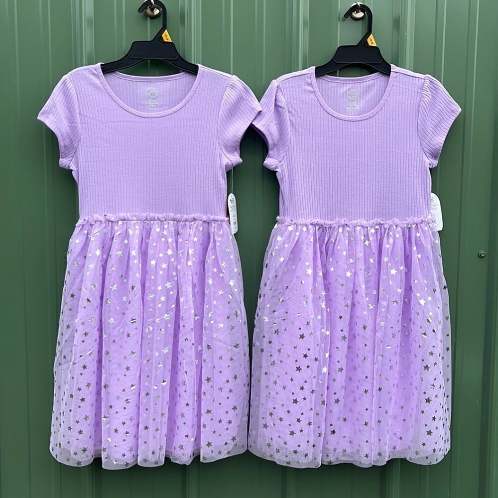 Girls Short Sleeve Tutu Dress, 2-Pack Size L
